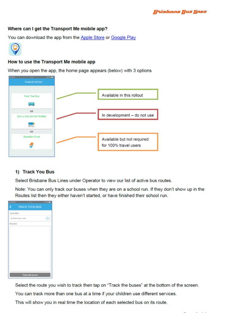 TransportMe App Info